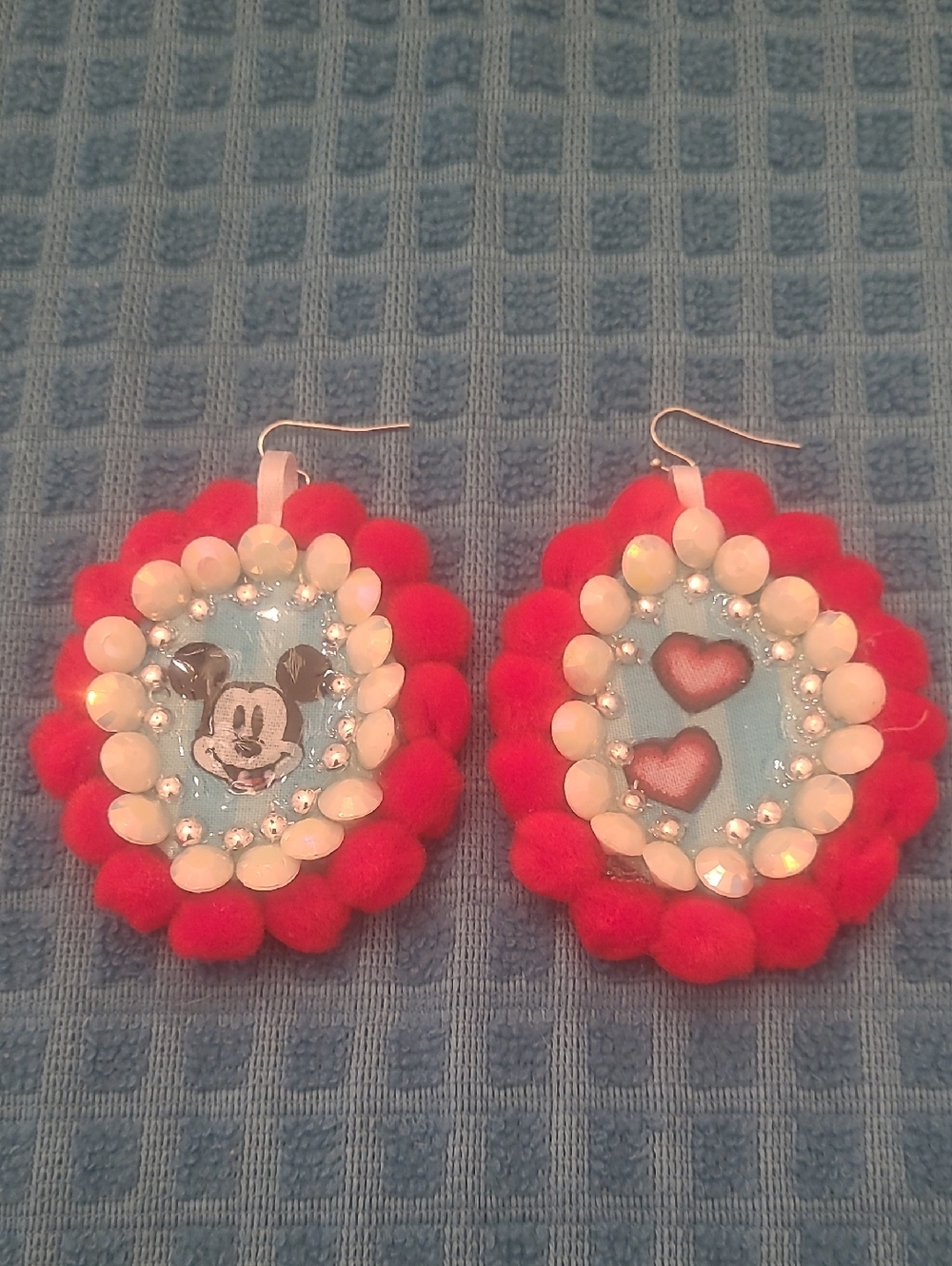 Red Heart & Character Statement Earrings - Women Jewelry Earrings